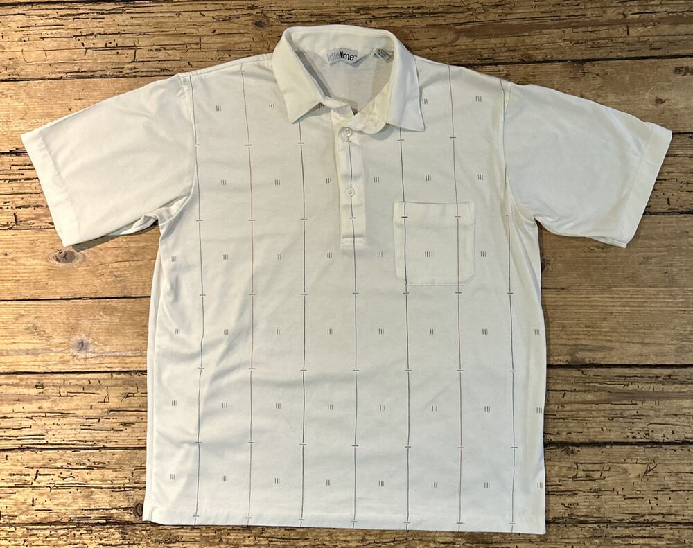 Idle Time Men’s Ivory Polo Short Sleeve Shirt Size L NWOT